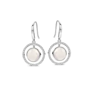 Boucles d'oreilles Naiomy - Argent et zircons, nacre (N4J60)
