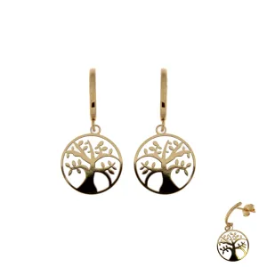 Boucles d'oreilles pendantes Arbre de Vie - Or Jaune (060839)