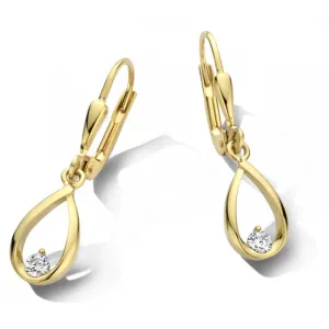 Boucles d'oreilles système - Or Jaune et Blanc, Zircons (GO3476GZ)