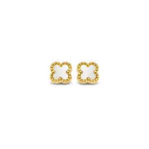 Boucles d'oreilles Trèfles Naiomy - Plaqué or et nacre (N3Z62)
