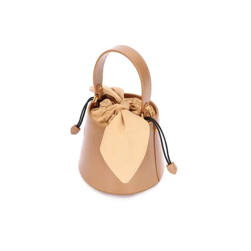 Bow Bucket Leather Handbag