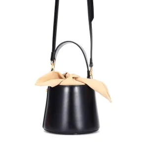Bow Bucket Leather Handbag