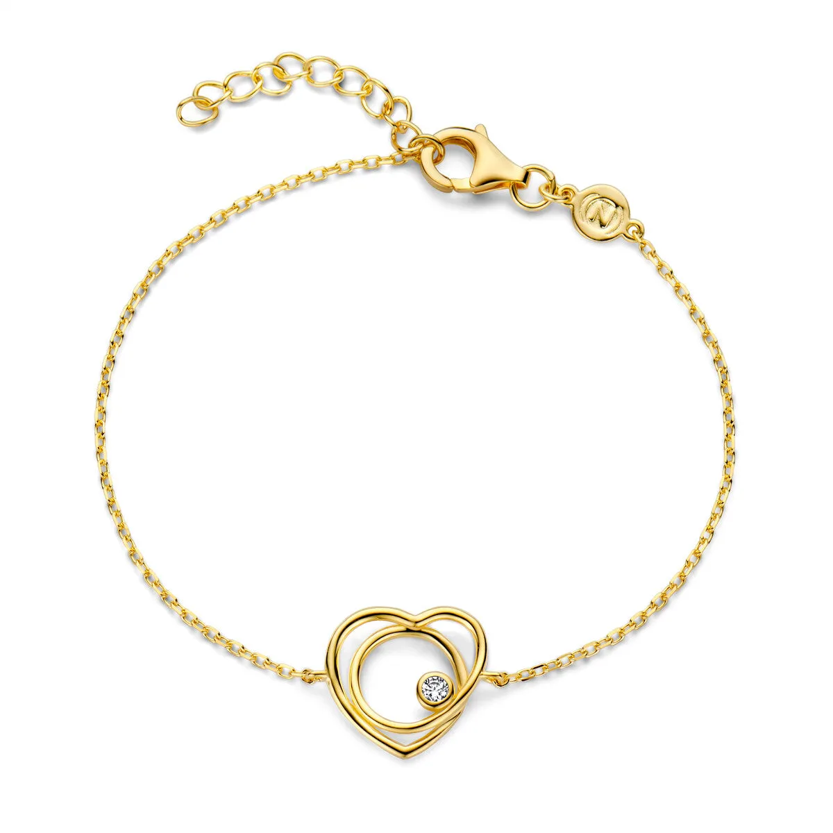 Bracelet coeur Naiomy - Plaqué or (N4X57)