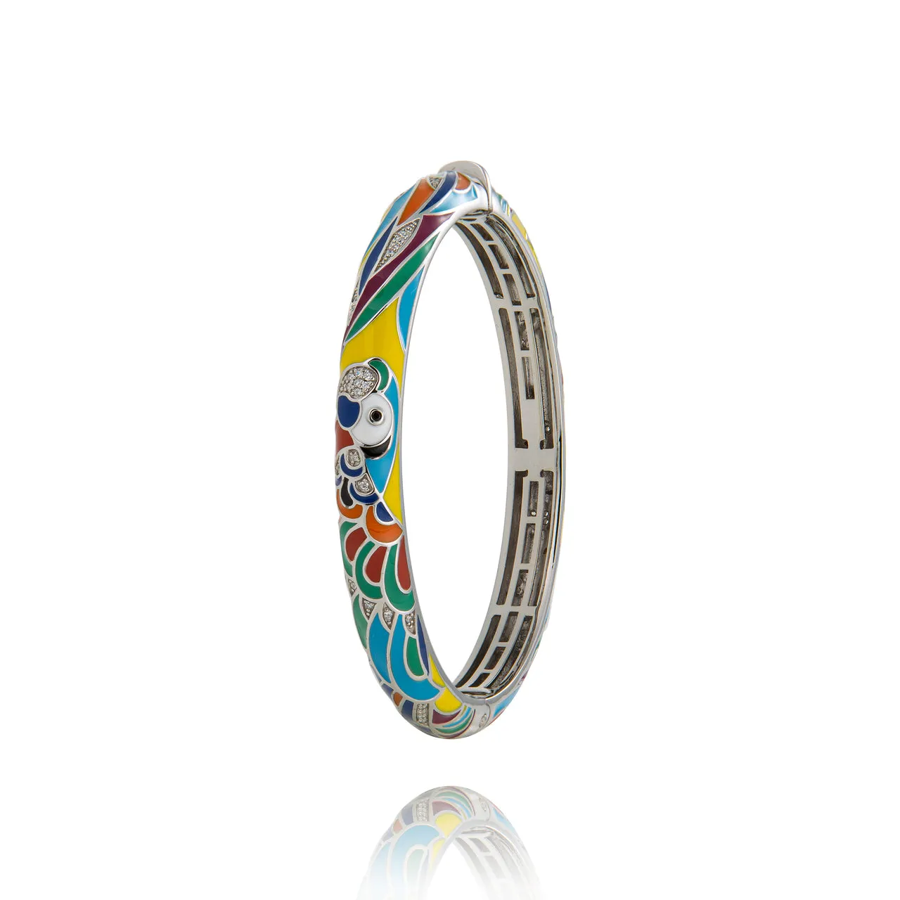 Bracelet Jonc UNASTORIA - Lovebird, Argent et Zircons (JO121212)