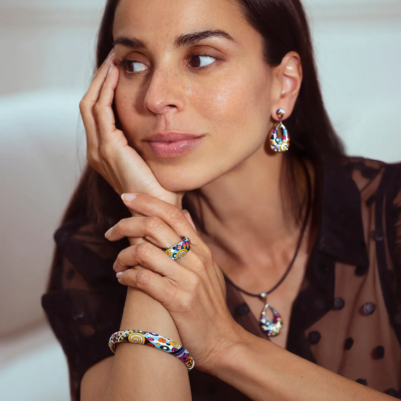 Bracelet Jonc UNASTORIA - Marina, Argent et Zircons (JO121218)