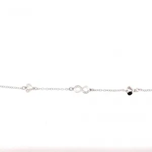Bracelet Orage Infini et Cœur - Argent et Zircon (A/1112/19-A)