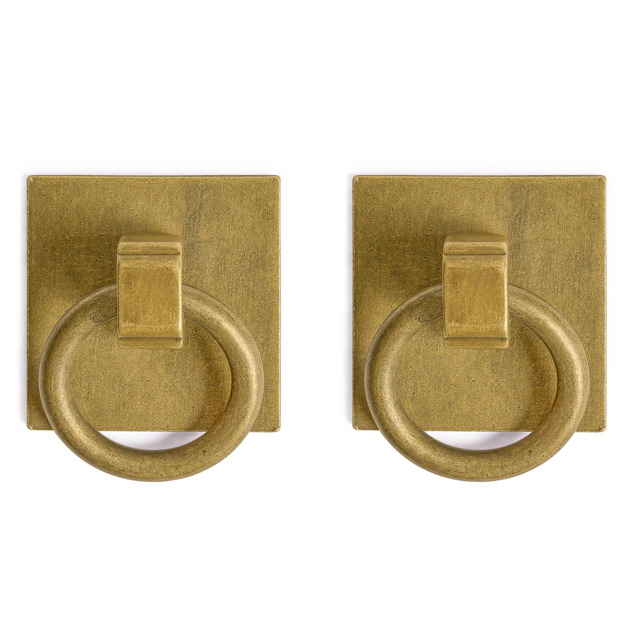 Brass Ring Plate Pulls 1.9" - Set of 2