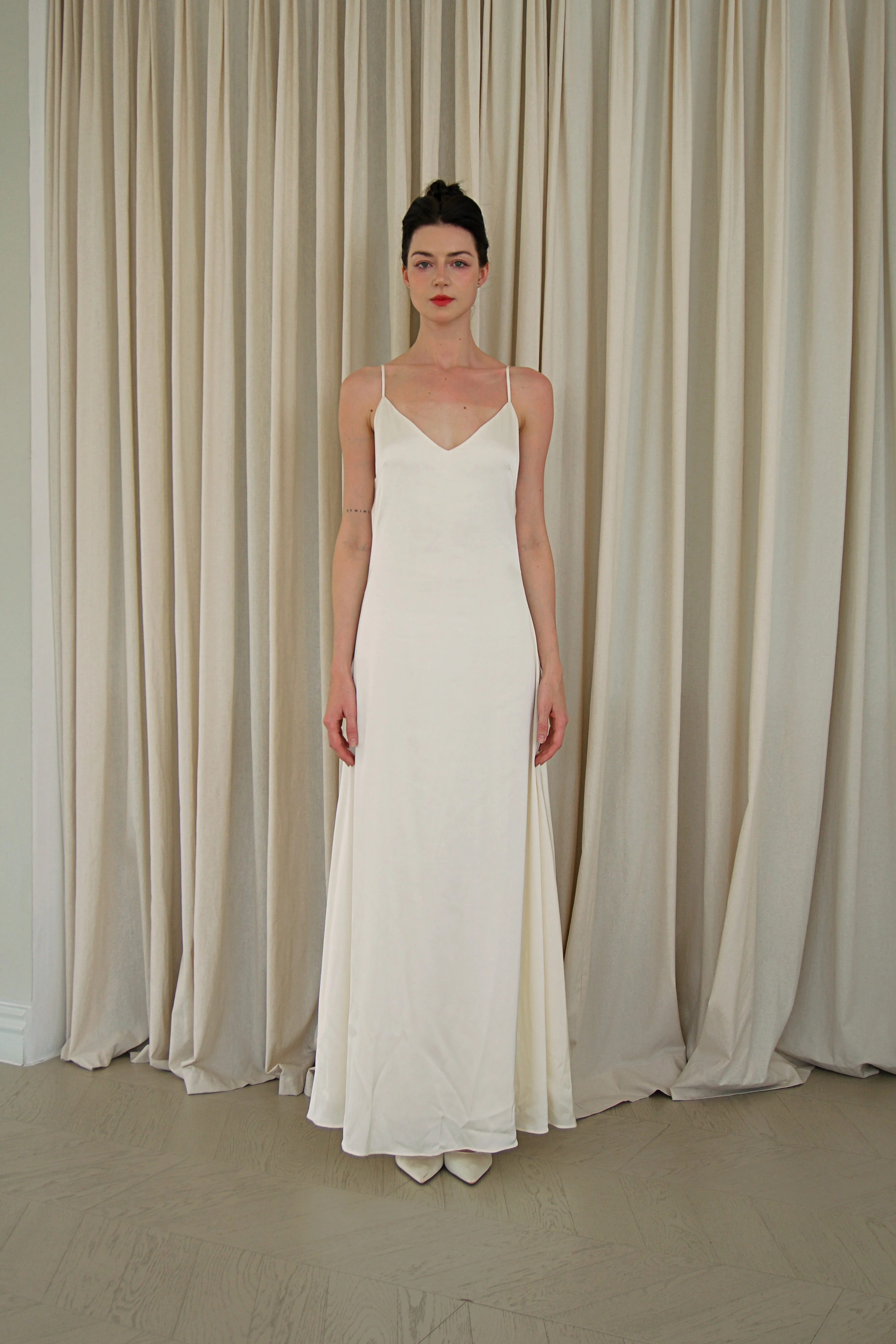 Britney Open Cowl Back Floor Length Dress