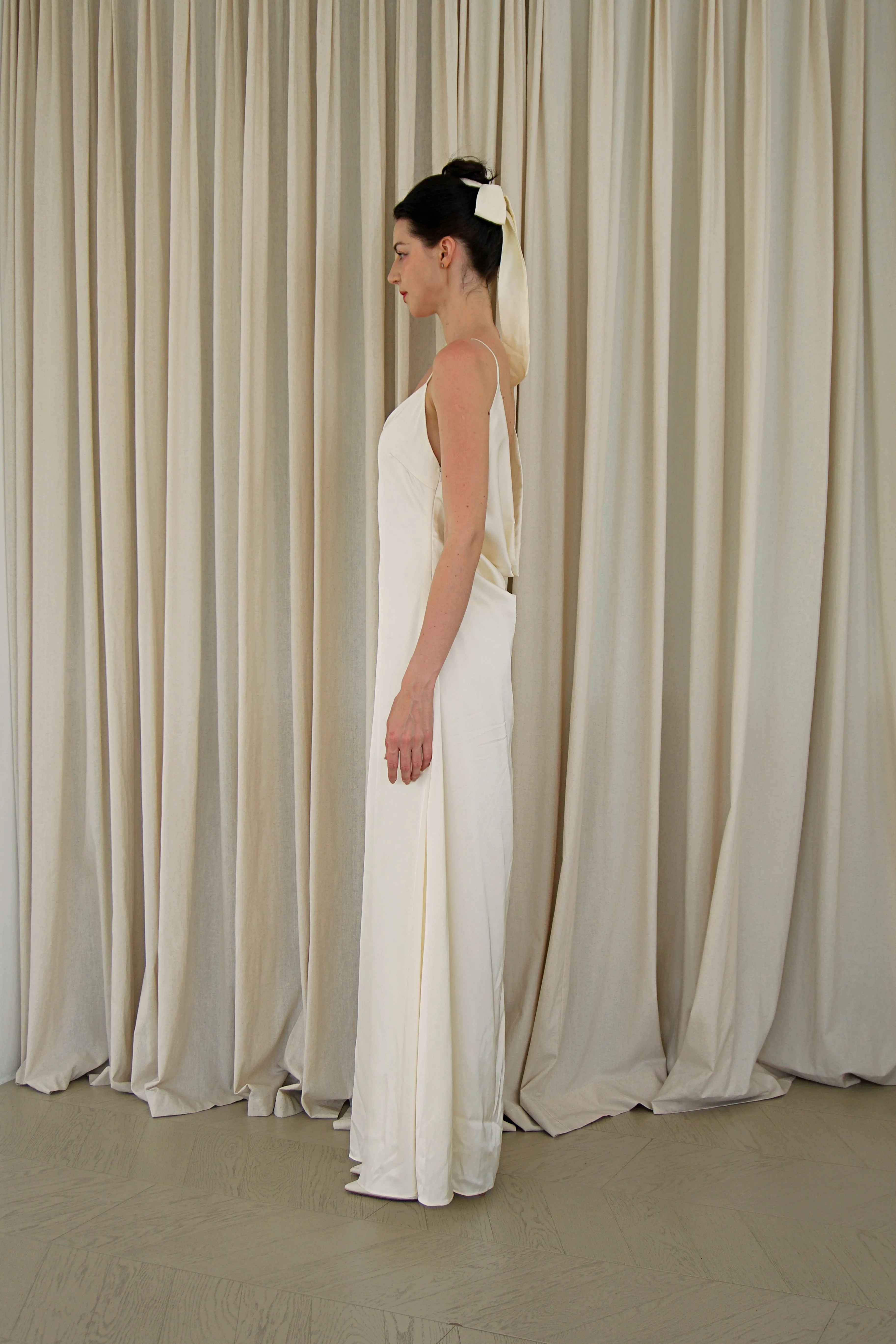 Britney Open Cowl Back Floor Length Dress