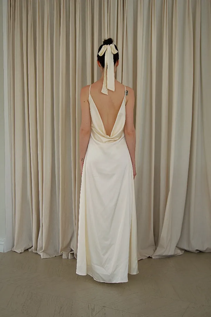 Britney Open Cowl Back Floor Length Dress
