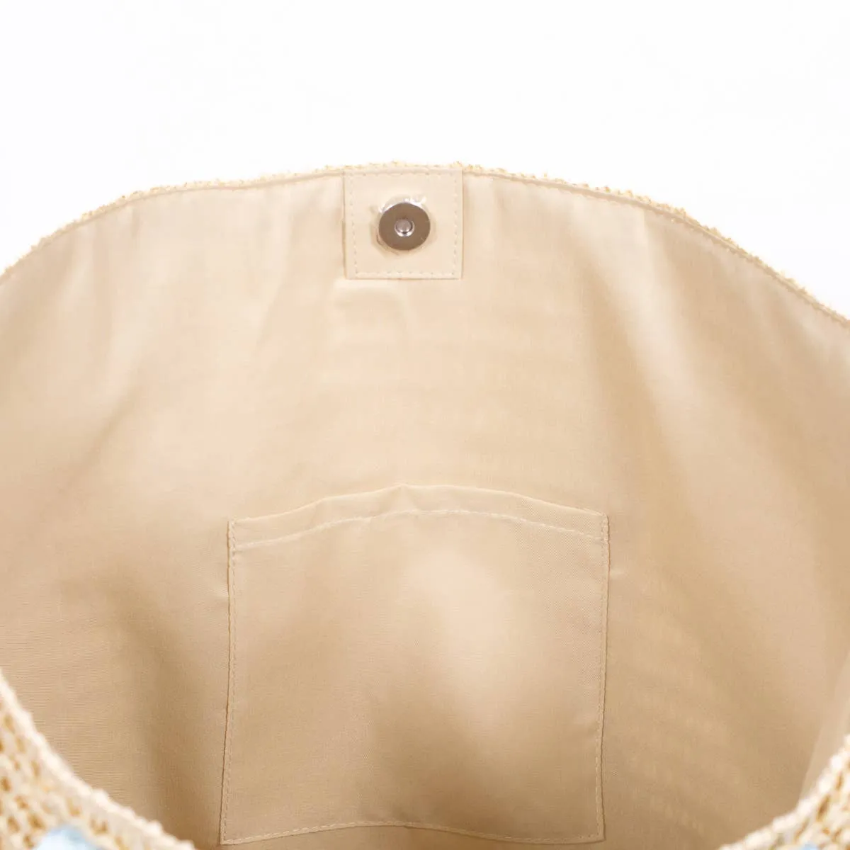 Brittney Beach Tote Natural/Palace Blue