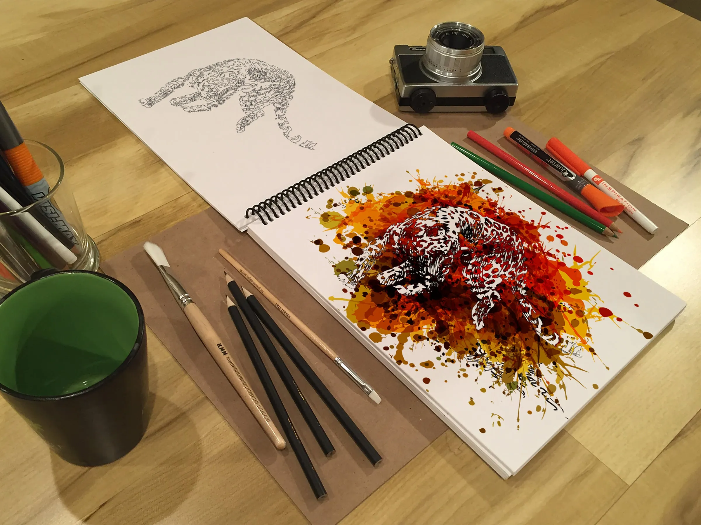 BUK brand sketchbook. Spiral Bound. Top Spine. Multi-Media. (8.5" x 11") SB-50100-TS