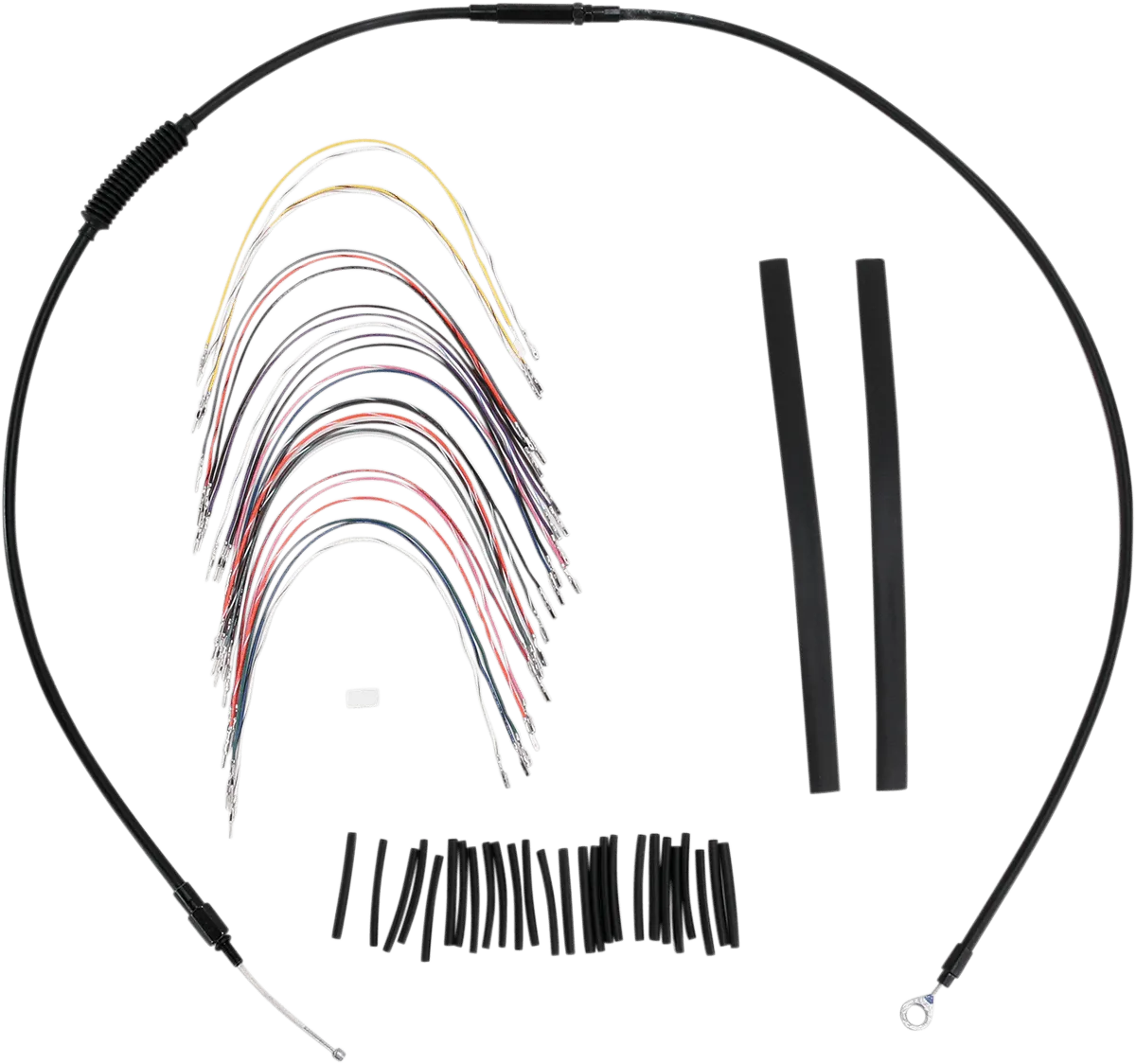 Burly Brand B30-1048 Extended Cable/Brake Line Kit for 13in. Ape Handlebars - Black Vinyl