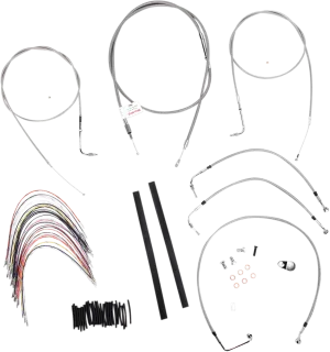 Burly Brand B30-1077 Extended Cable/Brake Line Kit for 16in. Gorilla Handlebars - Stainless Steel
