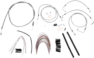 Burly Brand B30-1094 Extended Cable/Brake Line Kit for 14in. Gorilla Handlebars - Stainless Steel