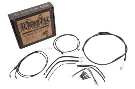 Burly Brand B30-1107 Extended Cable/Brake Line Kit for 14in. Ape Handlebars - Black Vinyl