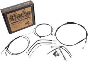 Burly Brand B30-1107 Extended Cable/Brake Line Kit for 14in. Ape Handlebars - Black Vinyl