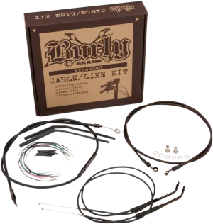 Burly Brand B30-1121 Extended Cable/Brake Line Kit for 12in. Ape Handlebars - Black Vinyl