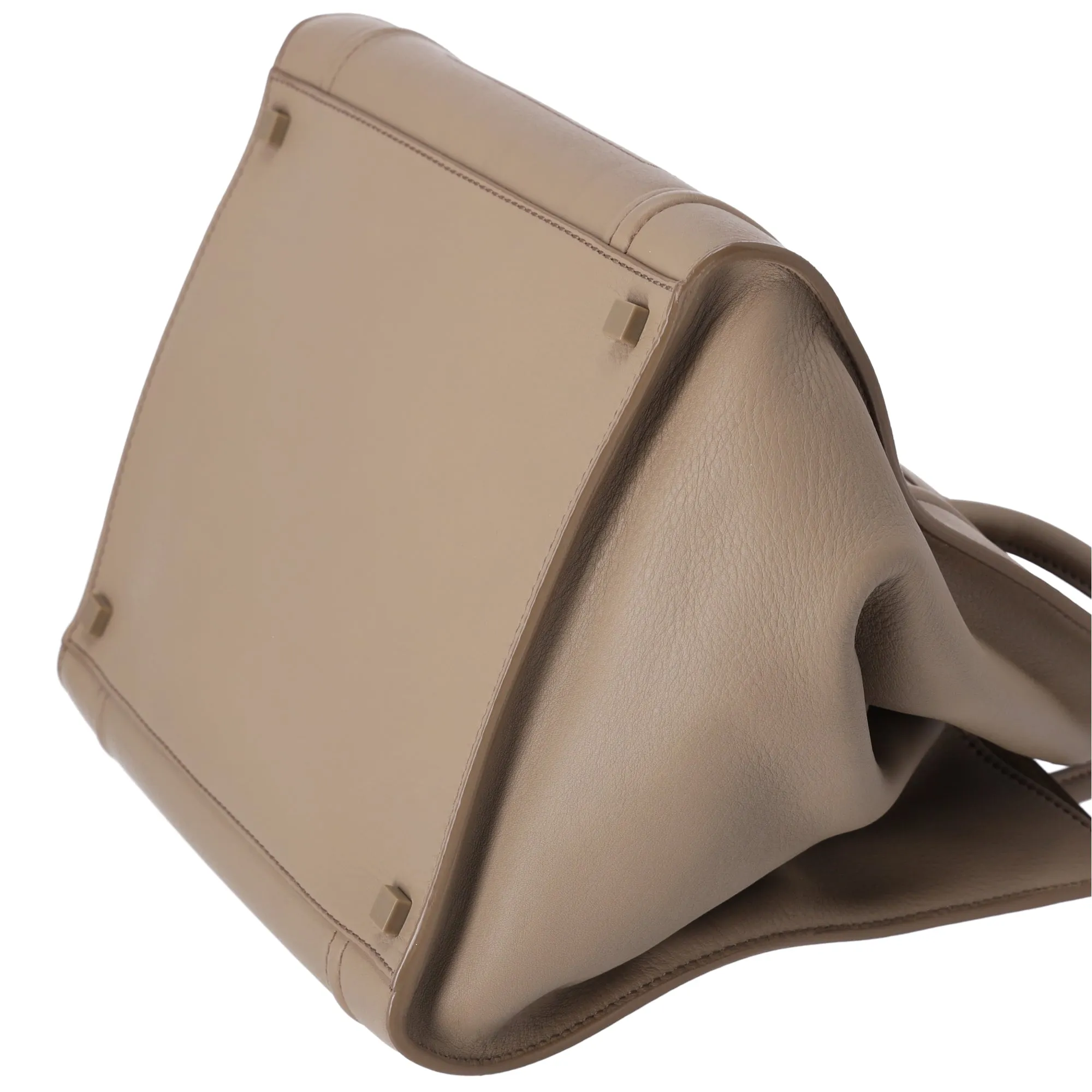 CELINE Luggage Small Square Phantom Tote Bag Beige Leather
