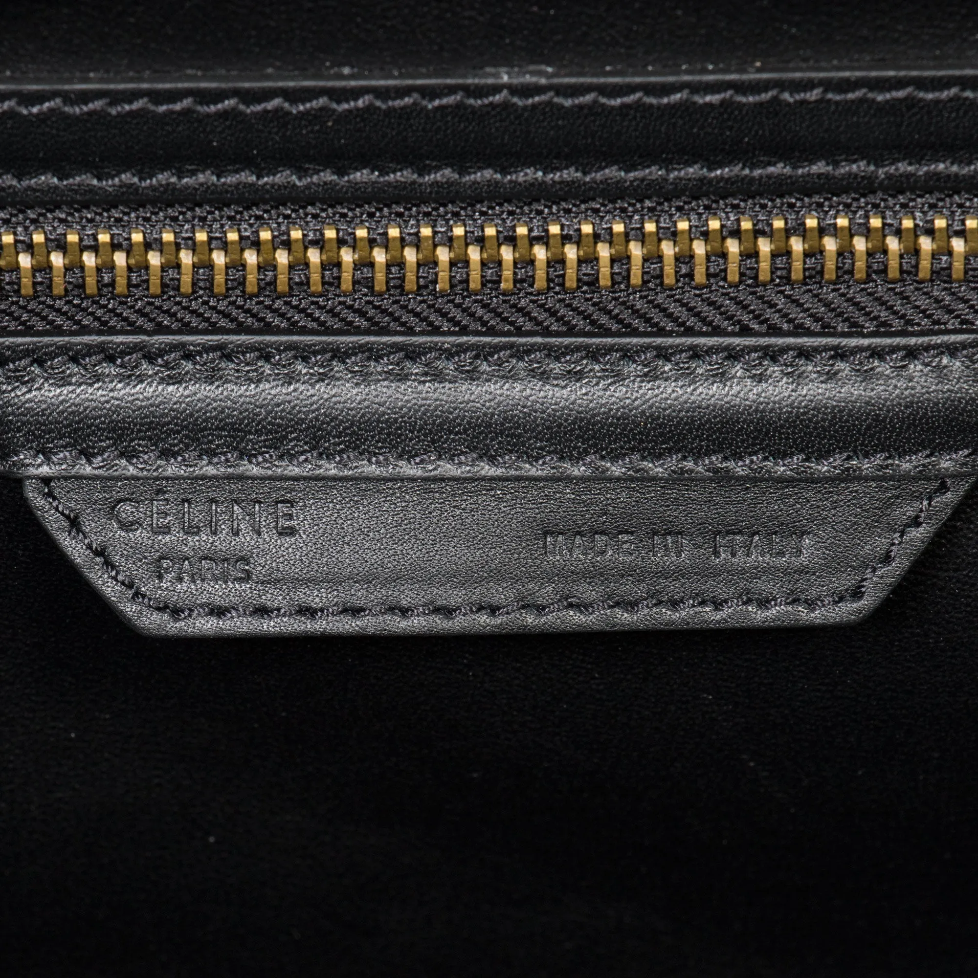 Celine Micro Luggage Leather Bag | Tri-Color Black w/ Gold Hardware