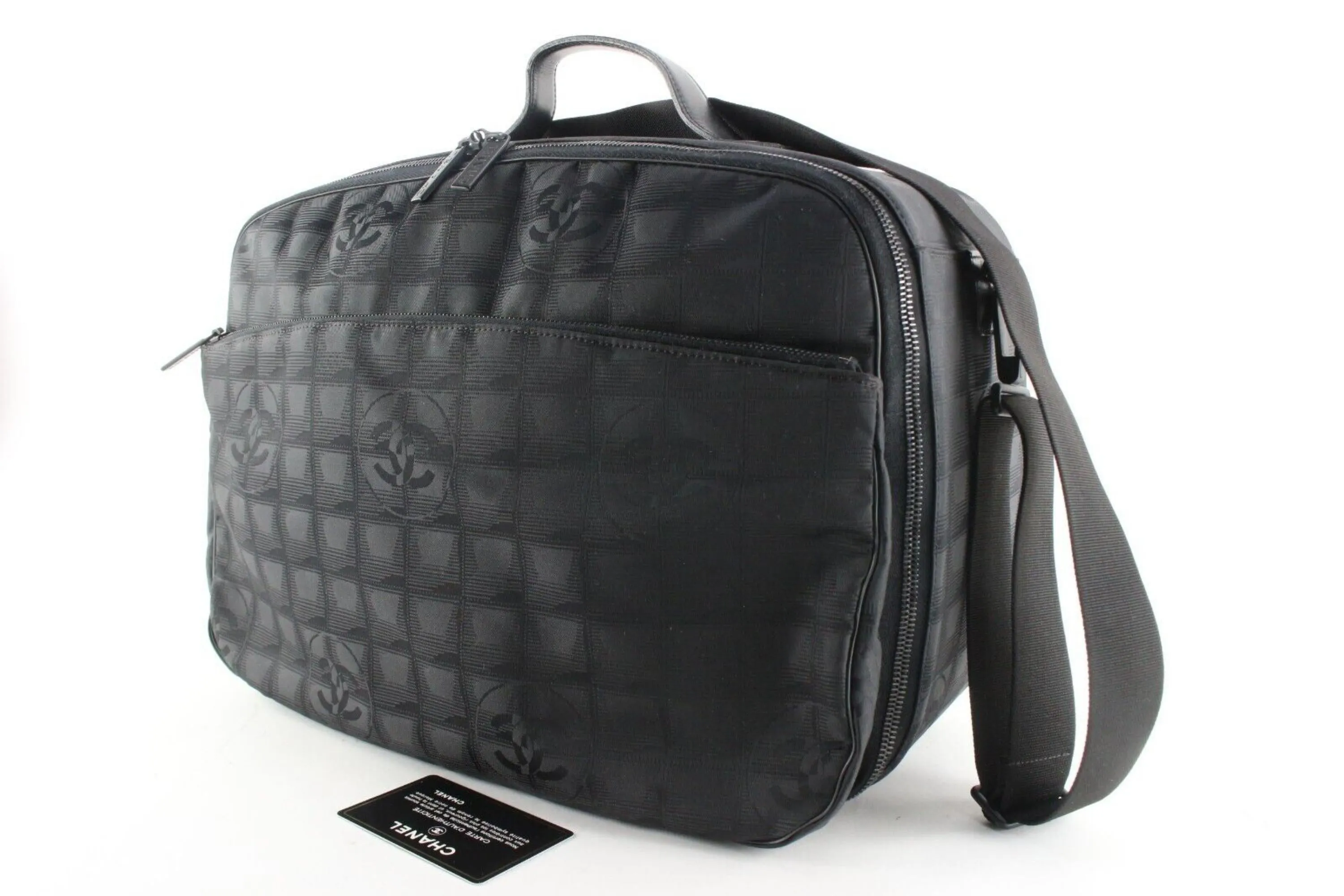 Chanel Black New Line Suitcase Messenger Carry-On 8CAS0419