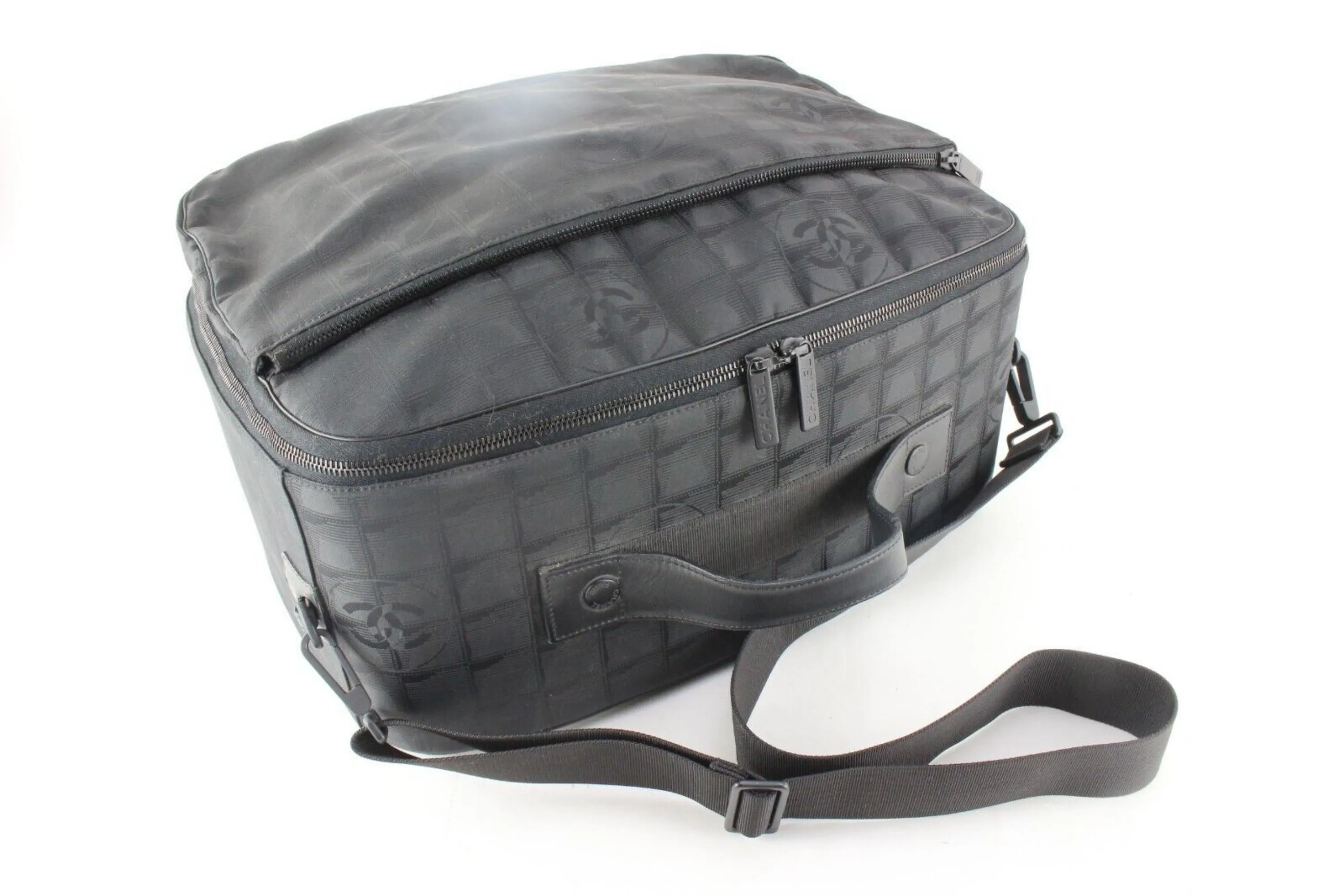 Chanel Black New Line Suitcase Messenger Carry-On 8CAS0419