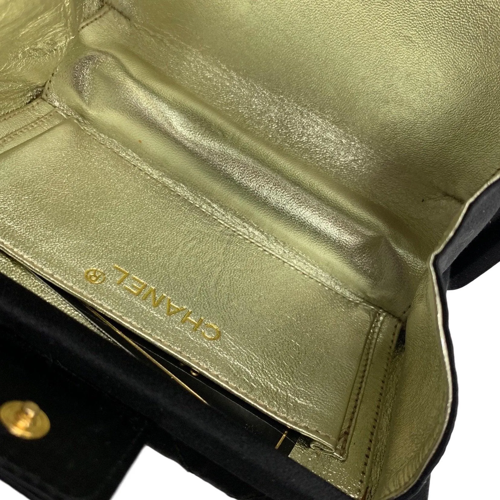 Chanel Black Satin Tassel Mini Box Clutch