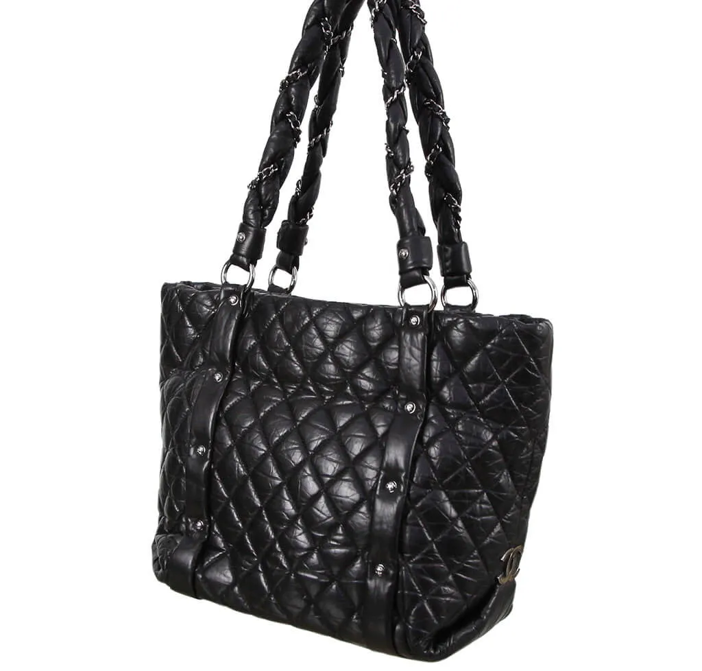 Chanel Grand Shopping Tote Black Calfskin Leather
