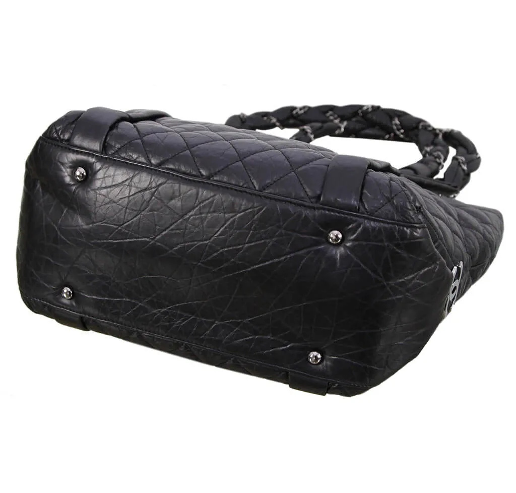 Chanel Grand Shopping Tote Black Calfskin Leather