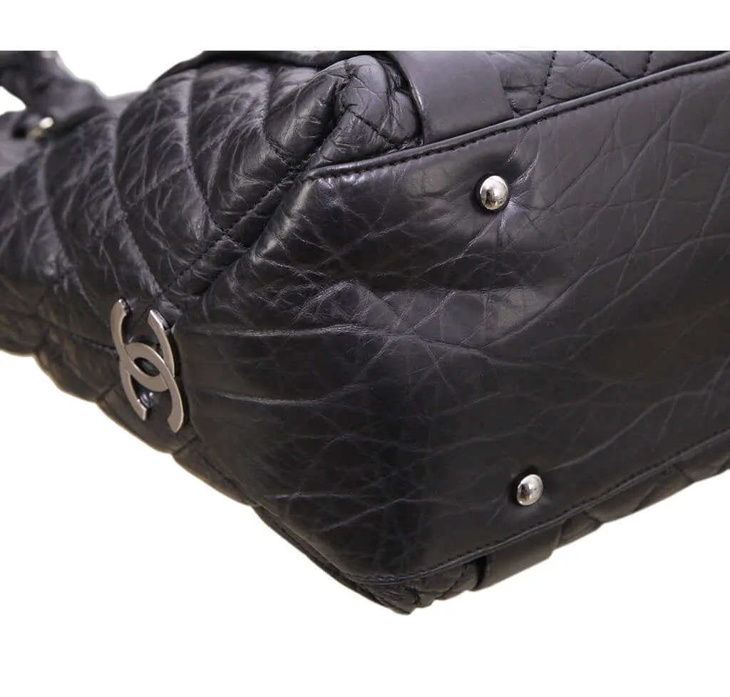 Chanel Grand Shopping Tote Black Calfskin Leather