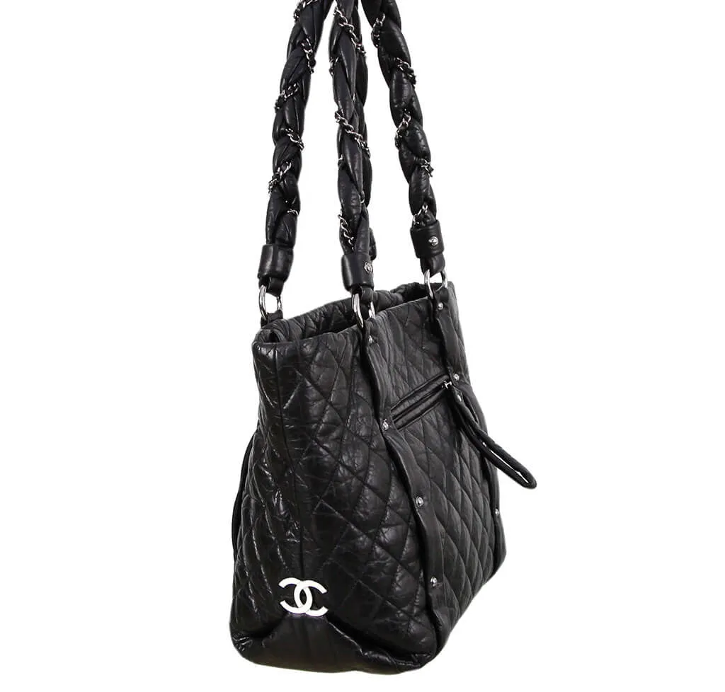 Chanel Grand Shopping Tote Black Calfskin Leather
