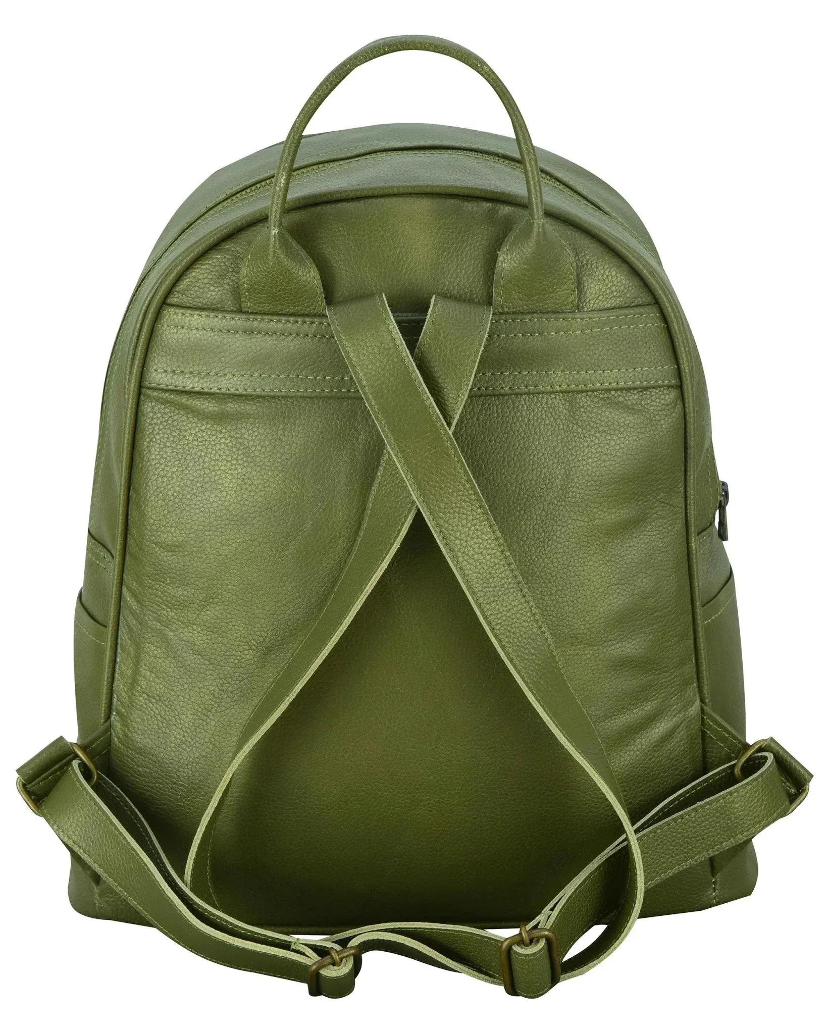 Charlie London One Pocket Classic Leather DayPack Backpack