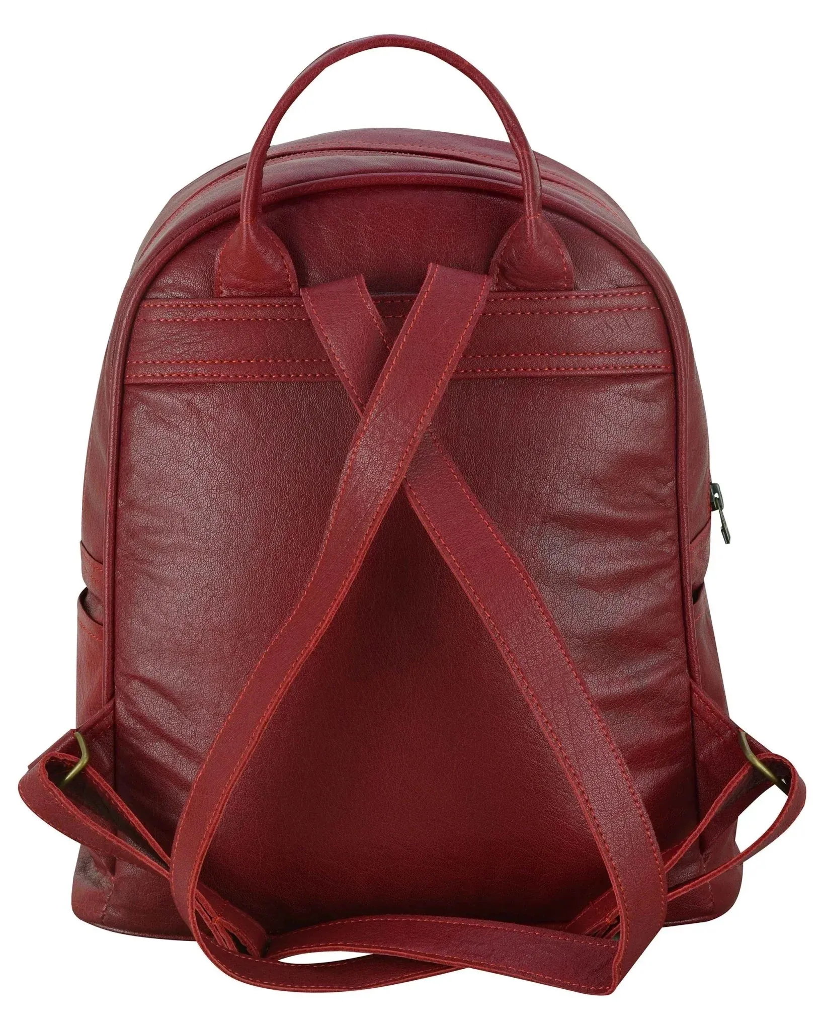 Charlie London One Pocket Classic Leather DayPack Backpack