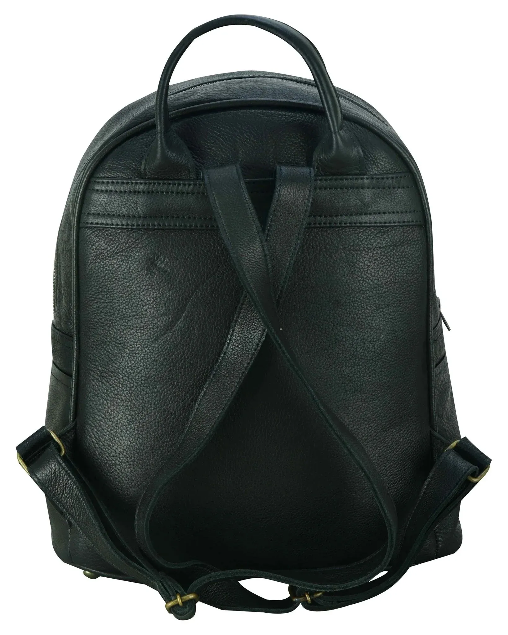 Charlie London One Pocket Classic Leather DayPack Backpack