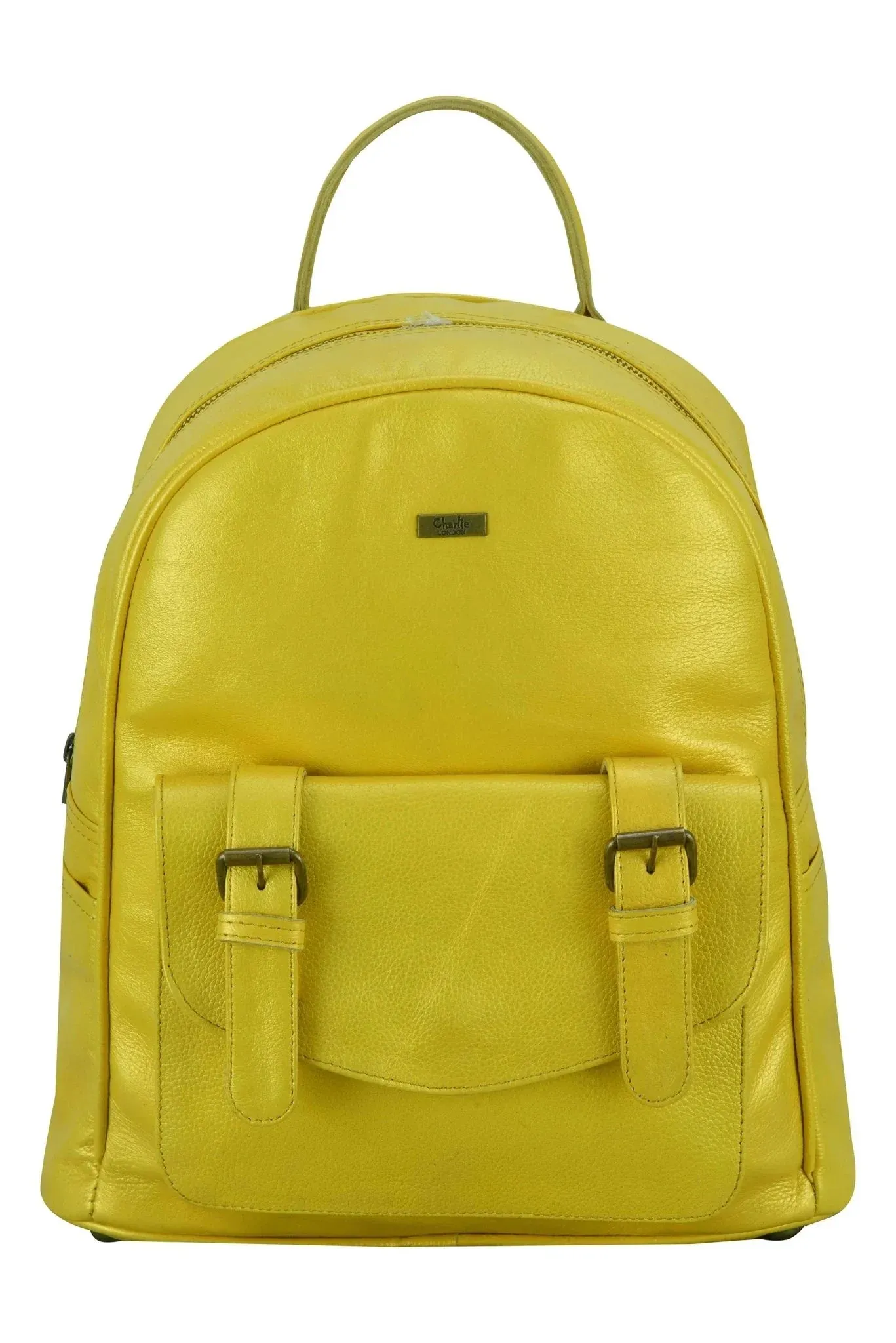 Charlie London One Pocket Classic Leather DayPack Backpack