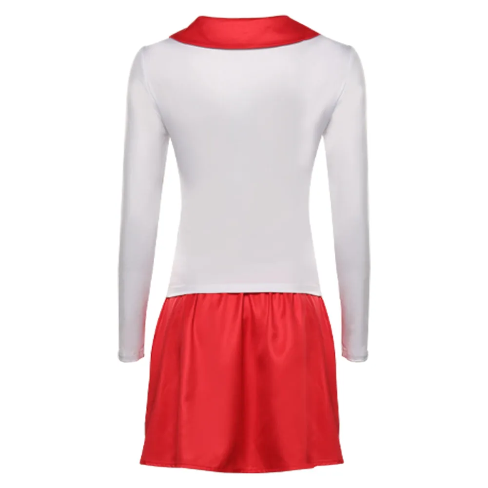 Cheerleader sportswear Cosplay Costume Halloween Carnival Party Disguise Suit Grease: Rydell High pinklady