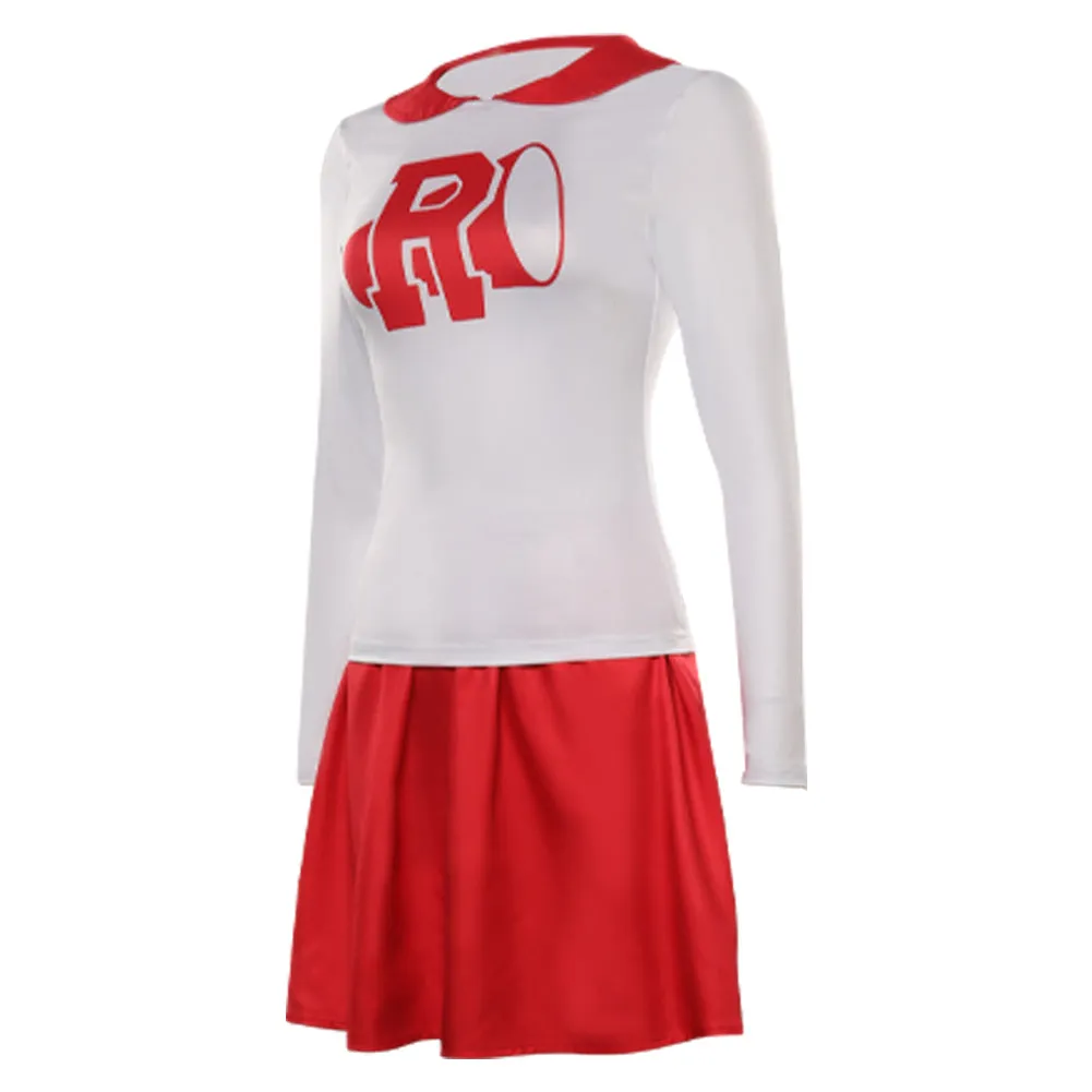 Cheerleader sportswear Cosplay Costume Halloween Carnival Party Disguise Suit Grease: Rydell High pinklady