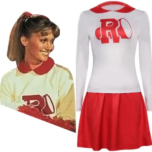Cheerleader sportswear Cosplay Costume Halloween Carnival Party Disguise Suit Grease: Rydell High pinklady