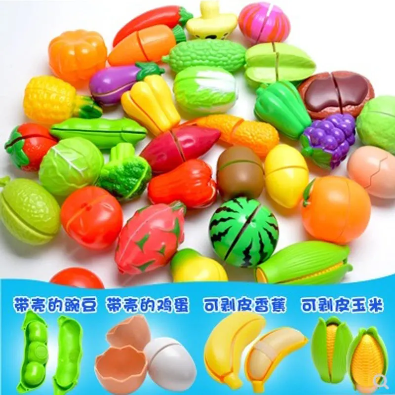 Children Cute Pretend Play Simulation Fruit Vegetable Set for Kids   Empty backpack (25*30*8)