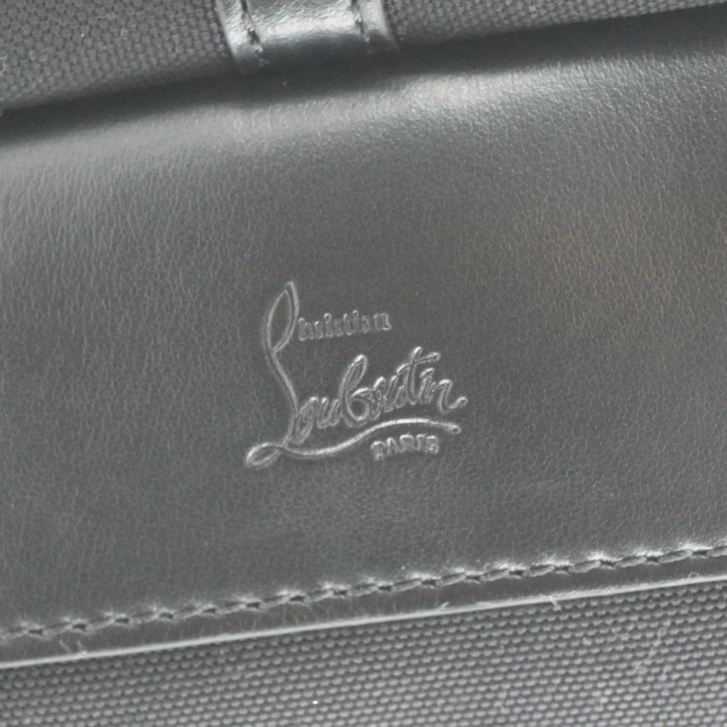 CHRISTIAN LOUBOUTIN Frangibus Canvas Tote Shoulder Bag Black