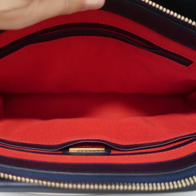 Christian Louboutin Passage Messenger Bag Navy Pebbled Leather Shoulder Bag