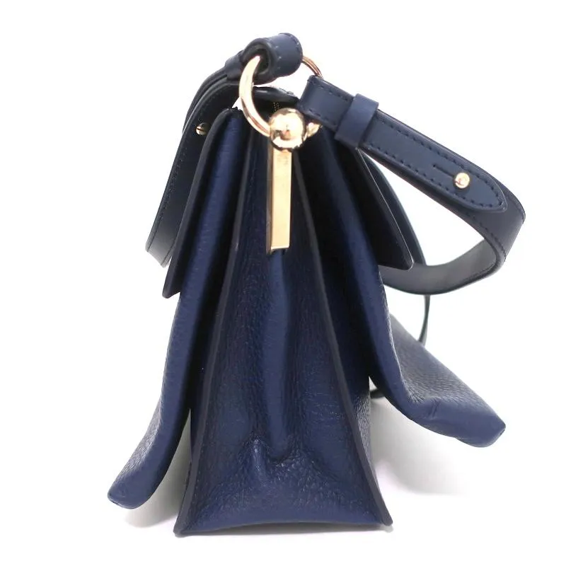 Christian Louboutin Passage Messenger Bag Navy Pebbled Leather Shoulder Bag
