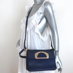 Christian Louboutin Passage Messenger Bag Navy Pebbled Leather Shoulder Bag