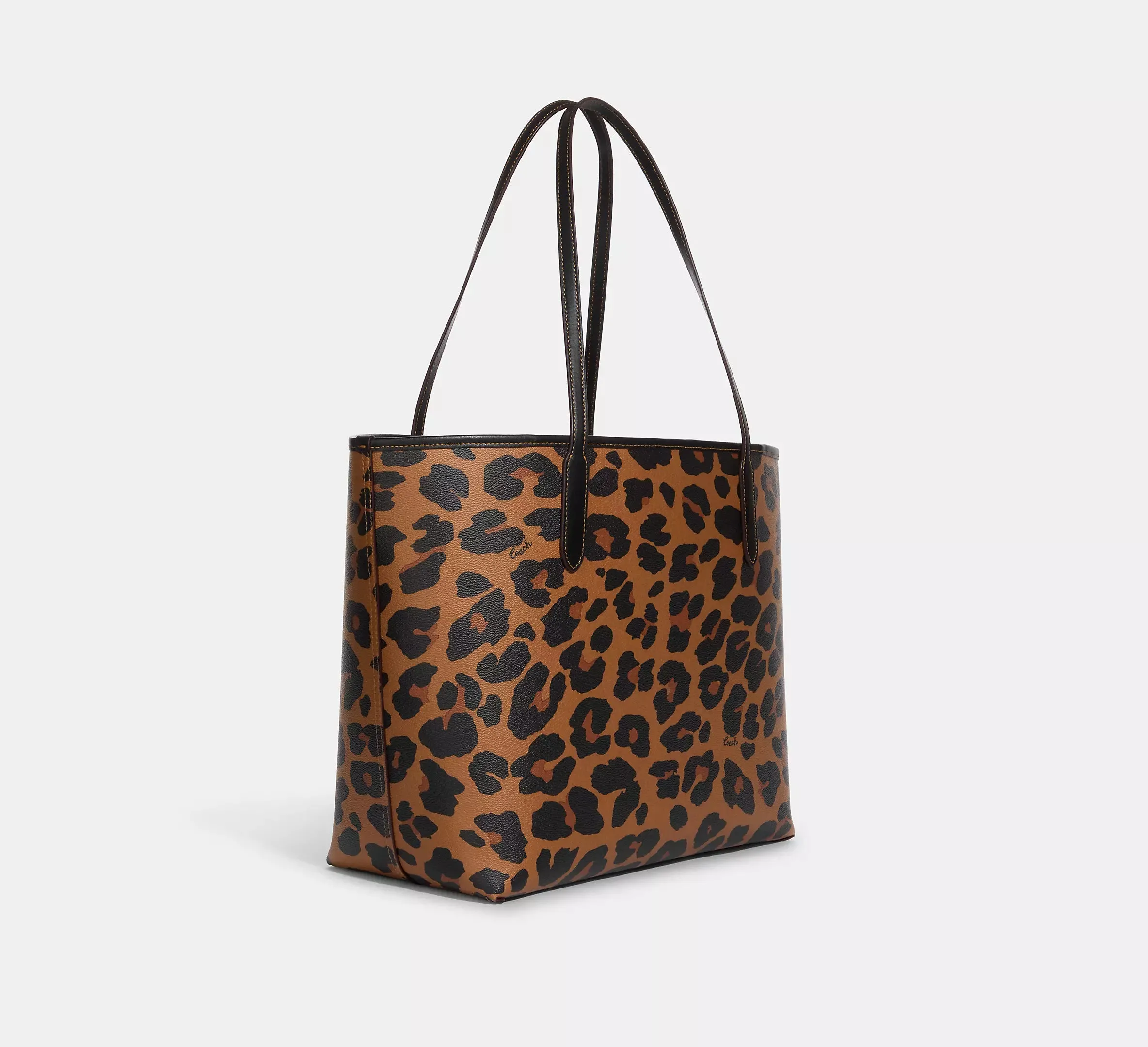 City Tote With Leopard Print And Signature Canvas Interior