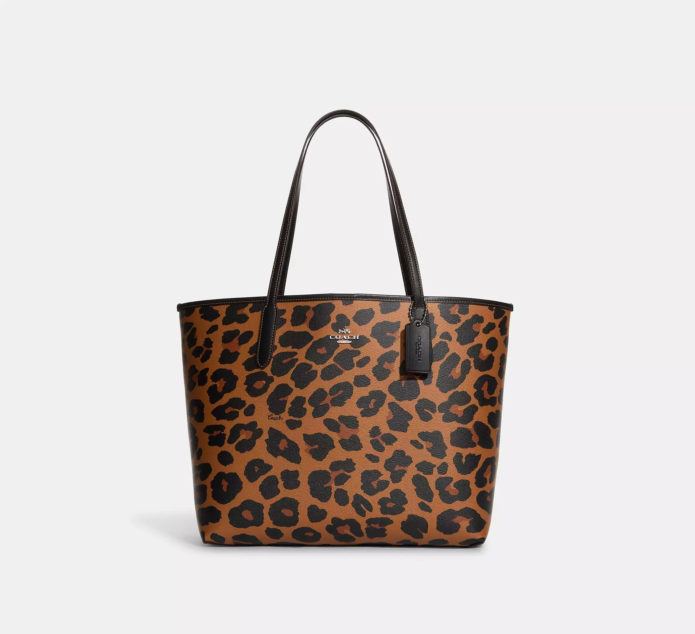 City Tote With Leopard Print And Signature Canvas Interior