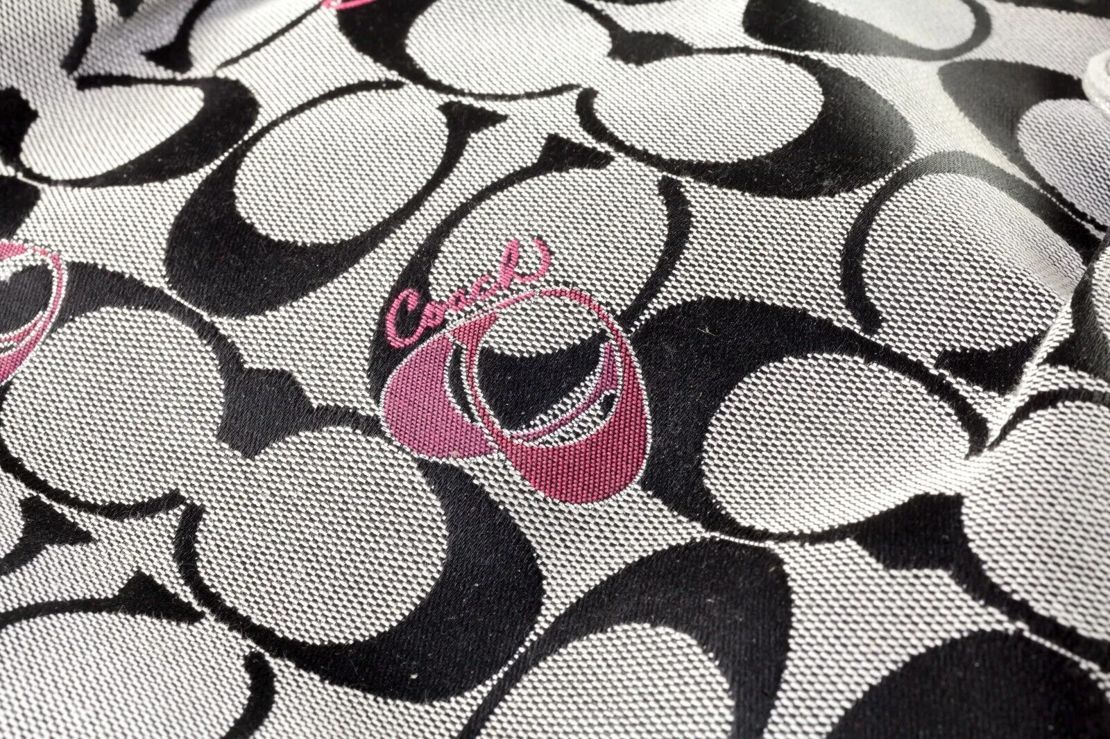 Coach CC Canvas Poppy Signature Red Hearts Medium Tote Bag