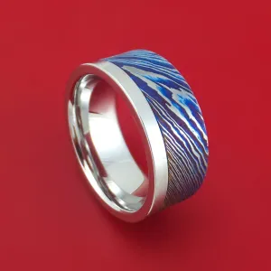 Cobalt Chrome and Kuro-Ti Twisted Titanium Etched and Heat-Treated Ring Custom Made Band