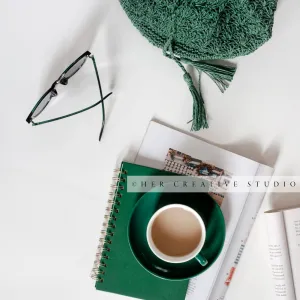 Coffee, Tote & Sunglasses. Styled Stock Image