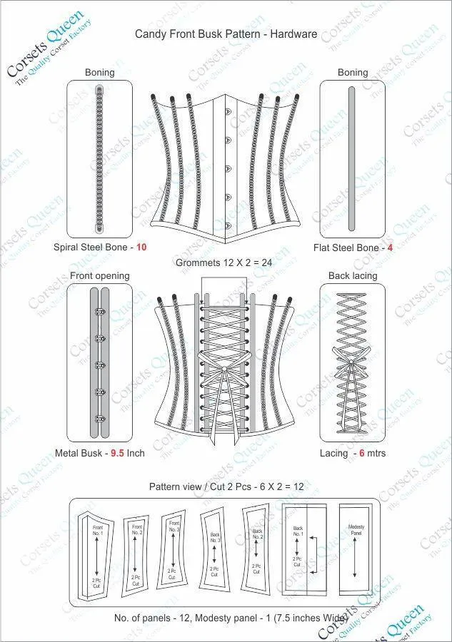 Colleen American Inspired Red, White & Blue Underbust Corset