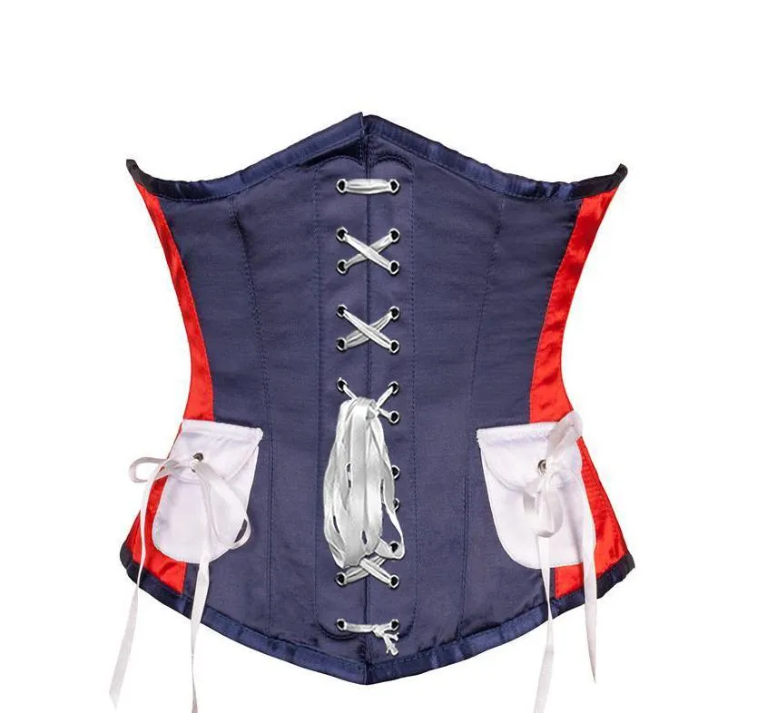 Colleen American Inspired Red, White & Blue Underbust Corset